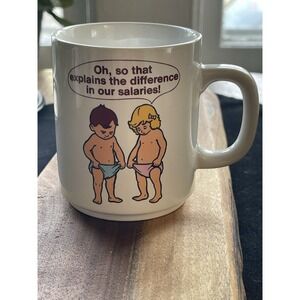 Vintage FUNNY Women's movement Work Job Salary Coffee Cup humor office Japan